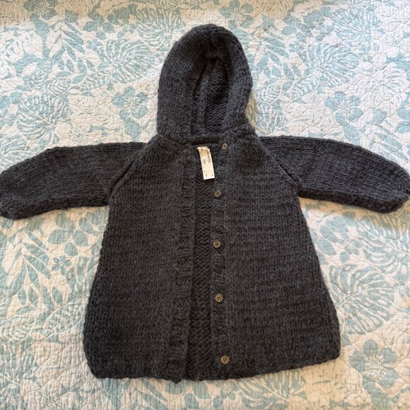Little Creative Factory Knit Gary Wool Hooded Cardigan 2-4Y - Picture 1 of 6